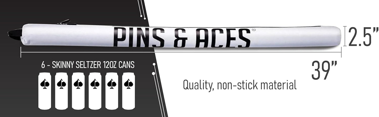 Pins & Aces Seltzer Sleeve 6-Can Insulated Cooler Sleeve - Stores Up to 6 Cans Discreetly in Your Golf Bag - Keeps Canned Beverages Cold On The Golf Course - Fits in Most Golf Bags Styles & Types