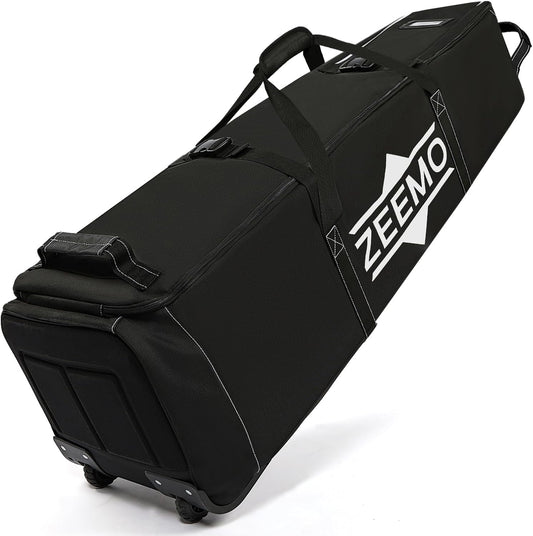 ZEEMO Golf Travel Bag, Full-Open Protective & Wheeled Airline-Approved Case for Clubs, Cart&StandBag, Soft-Sided Waterproof Cover Made of Heavy Duty Oxford