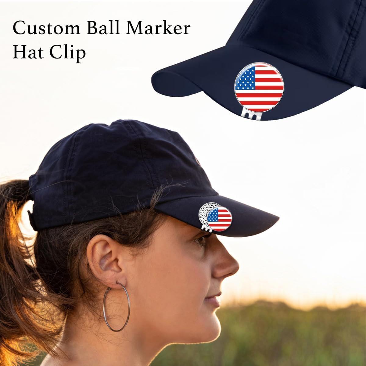 Custom Golf Ball Marker Hat Clip, 3Pack Personalized Magnetic Ball Marker, Golf Accessories for Men & Womens, Golf Gifts for Golfers