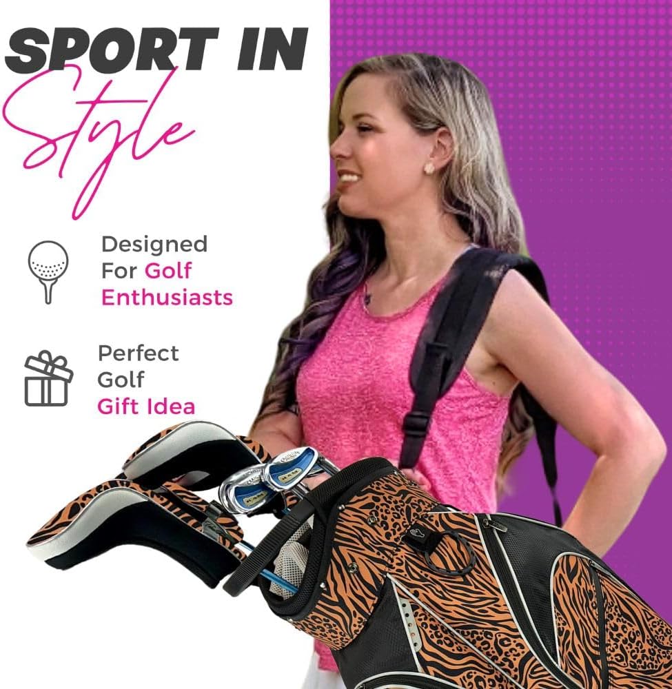 Taboo Fashions Monaco Golf Club Covers for Women - Numbered Golf Headcovers Set for Driver, Fairway and Hybrid Clubs - Weather Resistant, Pack of 4