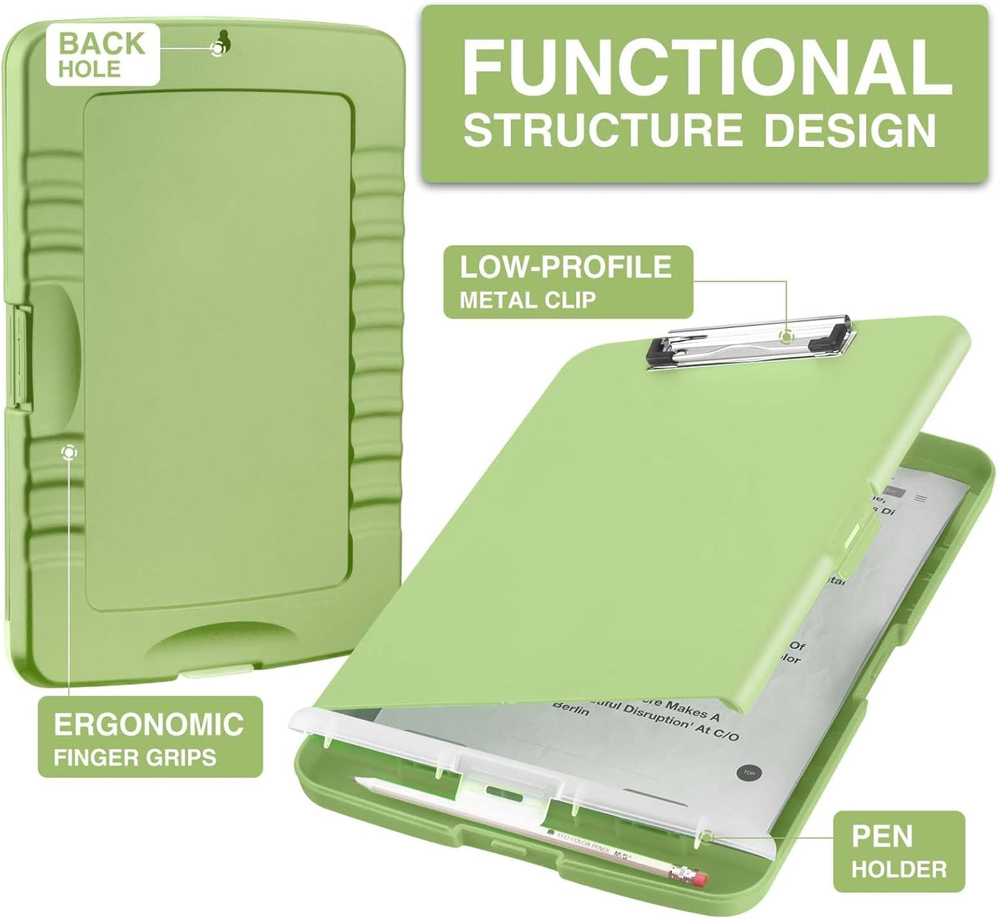 Sooez Clipboards with Storage, High Capacity Clip Boards 8.5x11 with Storage, Heavy Duty Nursing Clipboard Folder, Plastic Clipboard with Pen Holder for Women Teachers Work, School & Office Supplies