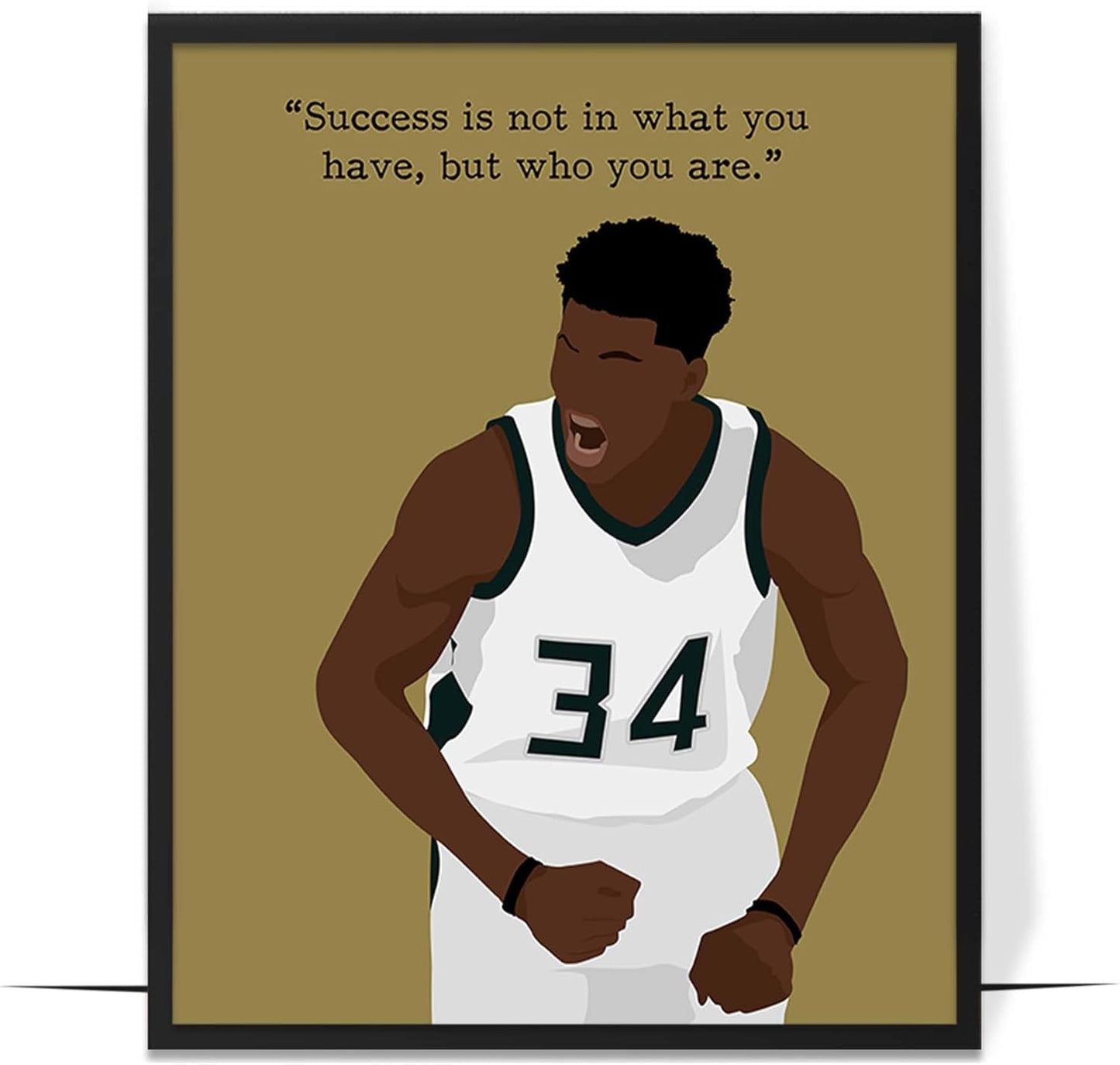 LOLUIS Motivational Basketball Superstar Hand-Drawn Artwork Sport Quote Wall Art Decorations (Unframed 8"x10", Basketball Player 6)
