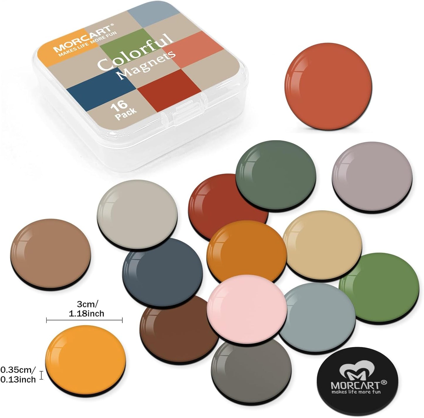 MORCART 16PCS Fridge Magnets, Cute Colorful Magnets for Refrigerator Locker Whiteboard Decorative Magnetic Board Cabinets Classroom Office Cubicle School