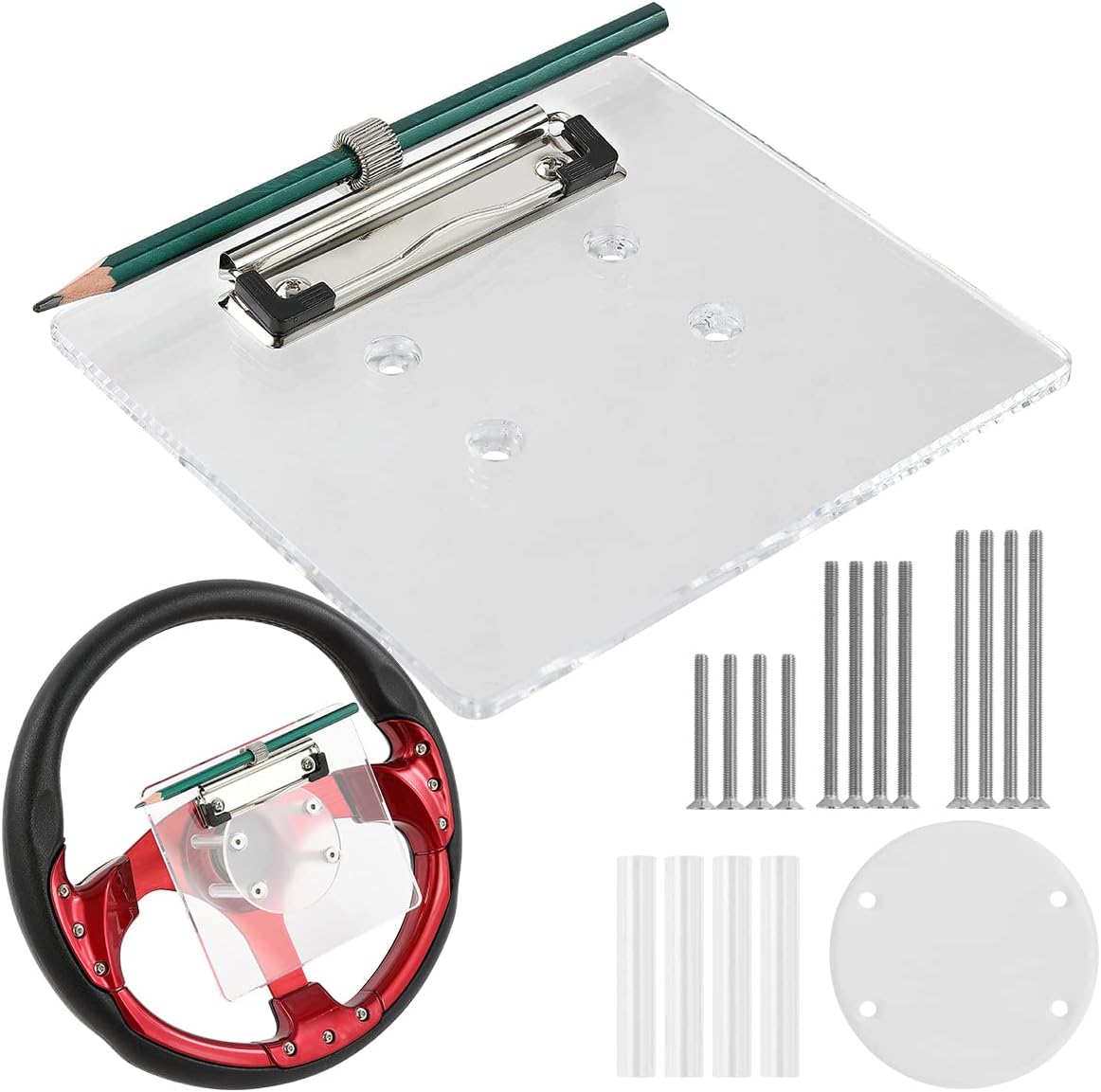 Golf Cart Scorecard with Pencil Holder Suitable for Almost All EZGO/Club Car/Yamaha Golf Carts Models with 5 or 6 Hole Golf Cart Steering Wheels