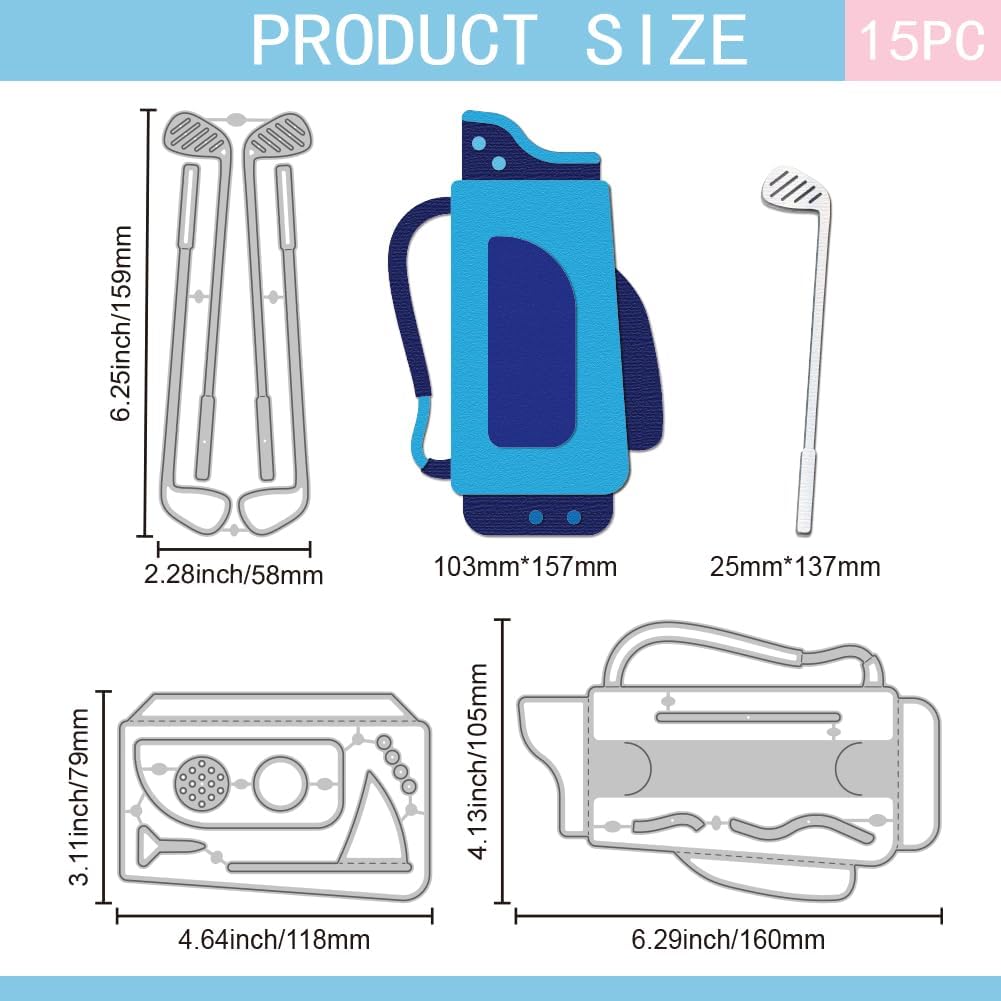 GLOBLELAND Golf Gift Card Holder Cutting Dies for Card Making Sport Golf Cut Die for DIY Scrapbooking Journal Embossing Paper Craft Decor