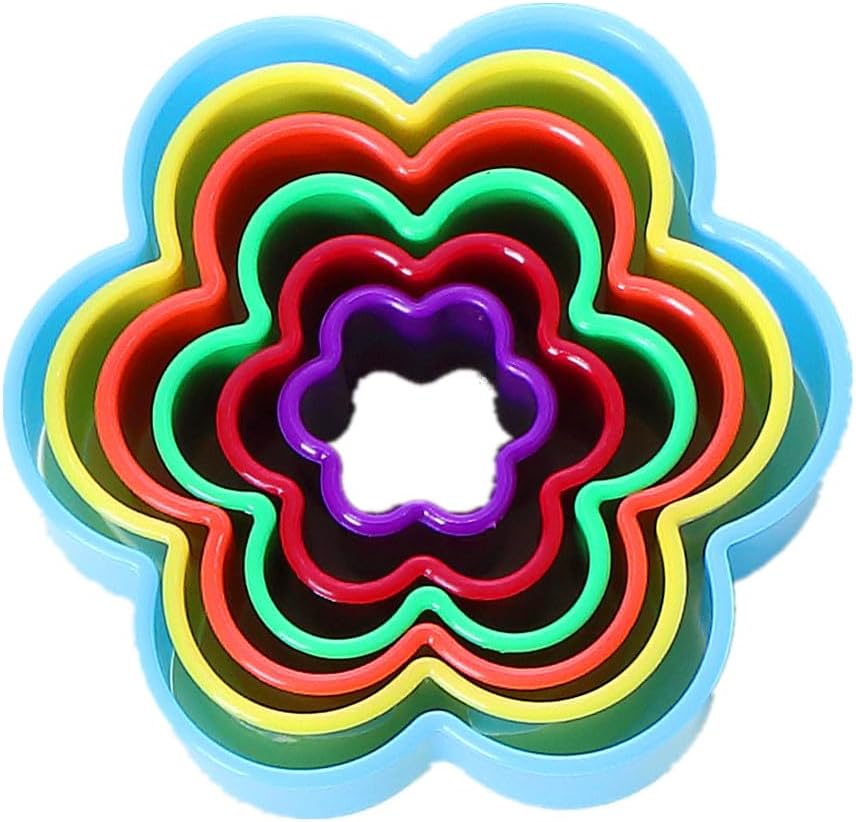 Cookie Cutter Set for Baking, 6PCS Sandwich Fondant Cake Fruit Vegetable Shapes Cutter Set (Flower)