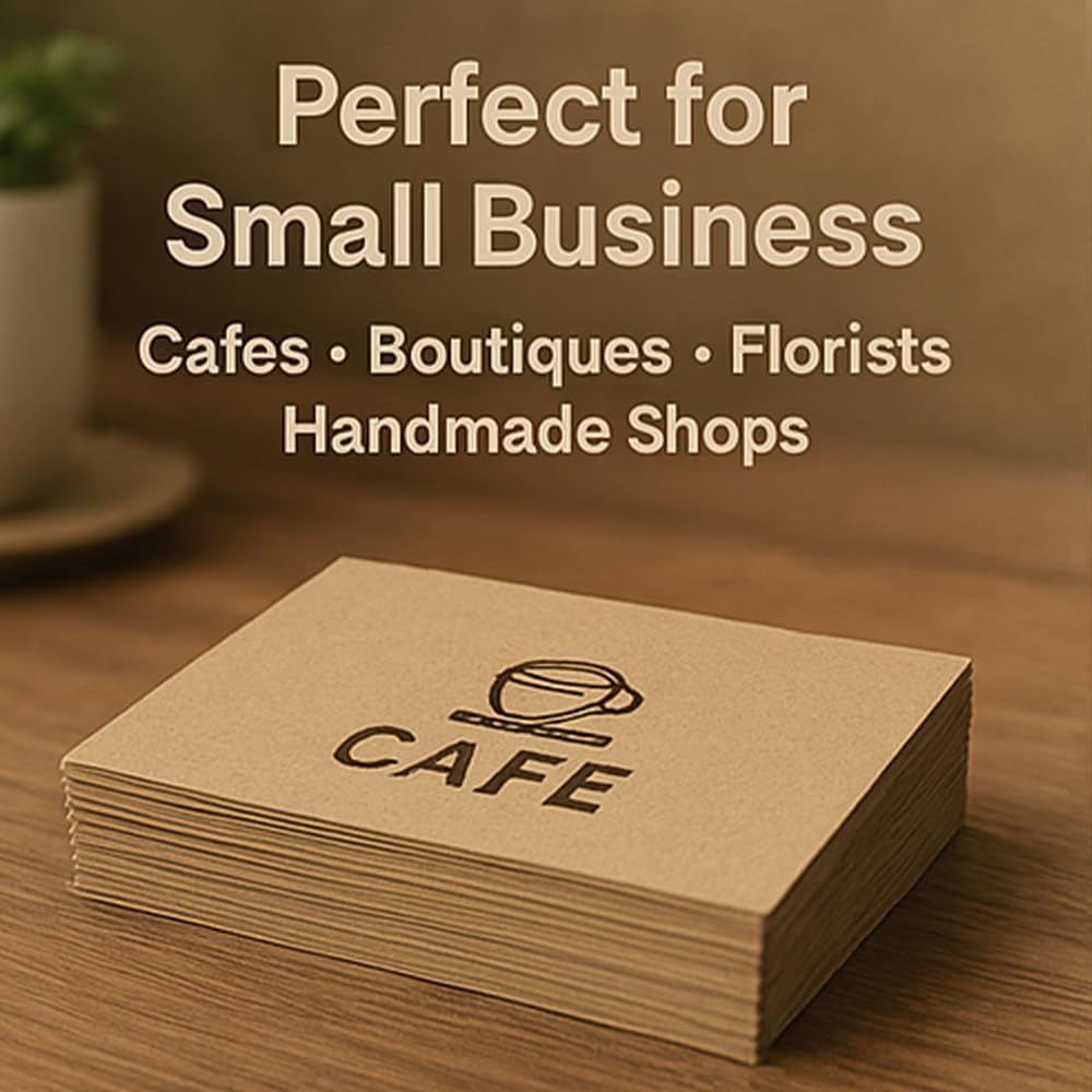 Custom Kraft Paper Business Cards with Your Logo Personalized Kraft Cards Add Photo/Text/Logo Print Your Own Business Cards On Front and Back Sides-100pcs