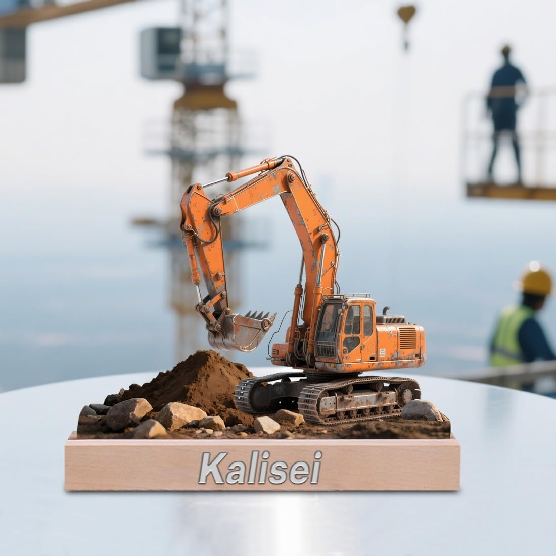 Personalized Fireman Desktop Ornament Sign Custom Firefighter Name Desk Sign Art Flat Plaque with Wooden Base for Home Desk Decor Plaque Gifts for Firefighter Dad Birthday Christmas from Kids