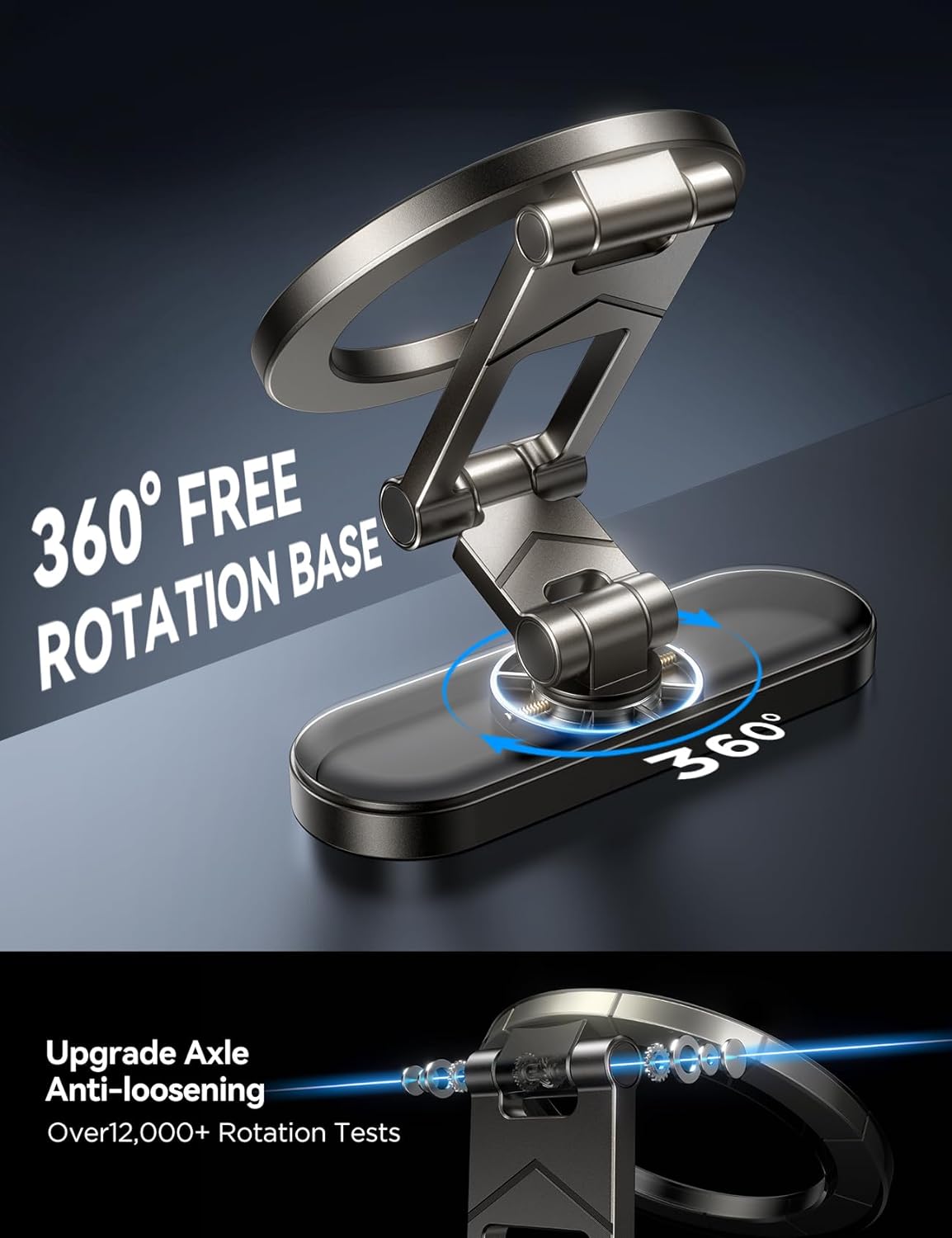 JOYROOM Upgraded Magnetic Golf Cart Phone Holder, [Tri-fold+All Metal] Magsafe Phone Holder Compatible with MagSafe iPhone 17 16 15 14 13 12 Fits EZGO Club Car Yamaha Icon Golf Cart Accessories Gifts