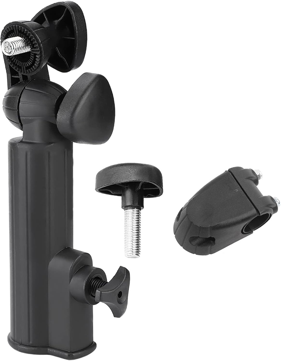 Qiilu Umbrella Holder Universal Umbrella Holder for Golf Push Cart Black Nylon Golf Push Trolley Umbrella Holder Plastic Stand Pull Cart Black