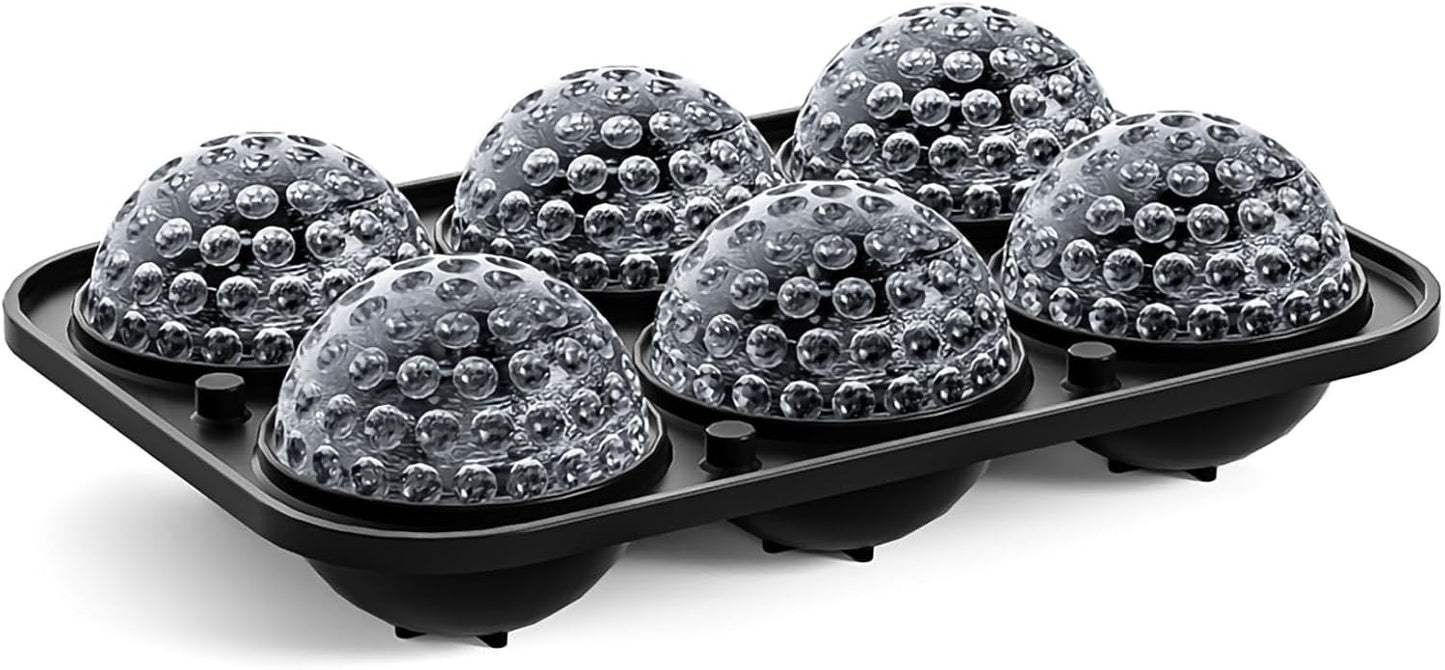 Bangp Golf Ball Ice Cube Molds,Novelty Golf Gifts Ball Ice Maker Mold,2.2" Large Sphere Round Ice Cube Mold,Fun Shapes Large Whiskey Ice Cube Tray for Cocktails,Bourbon