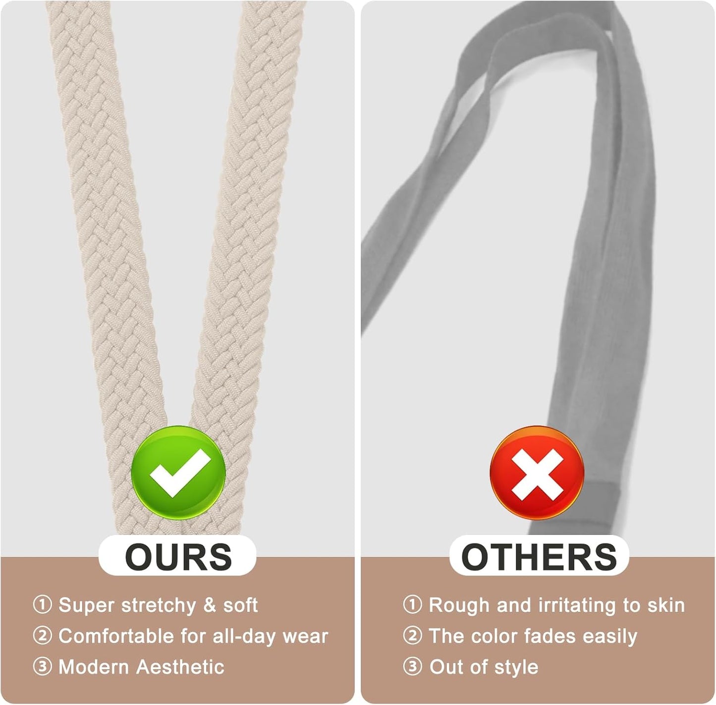 Fishent Stretchy Thin Lanyards for Keys ID Badges, Cute Long Teacher Neck Key Lanyard Keychains for Women Men Wallet Phone(Starlight)