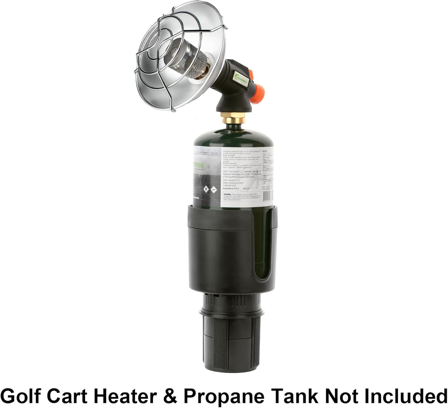 Golf Cart Cup Holder Adapter, Universal Expandable Golf Cart Heater Holder Compatible with 16 Oz/1 Lb Propane Tank and Most Golf Carts