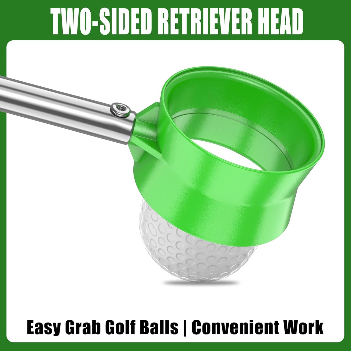 9ft/12ft Water Telescopic Golf Ball Retriever，Classic and Durable Stainless Steel Picker Upper, The Best Accessory Gift for Men and Women Golfers.