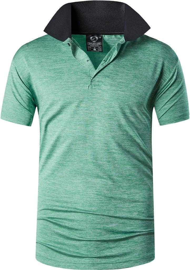 jeansian Men's Sport Outdoor Quick Dry Fit Short Sleeves Polo Tee Shirt Tshirt T-Shirt Tops Golf Tennis Bowling LSL195