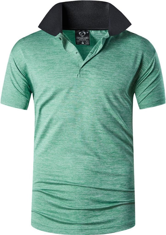 jeansian Men's Sport Outdoor Quick Dry Fit Short Sleeves Polo Tee Shirt Tshirt T-Shirt Tops Golf Tennis Bowling LSL195