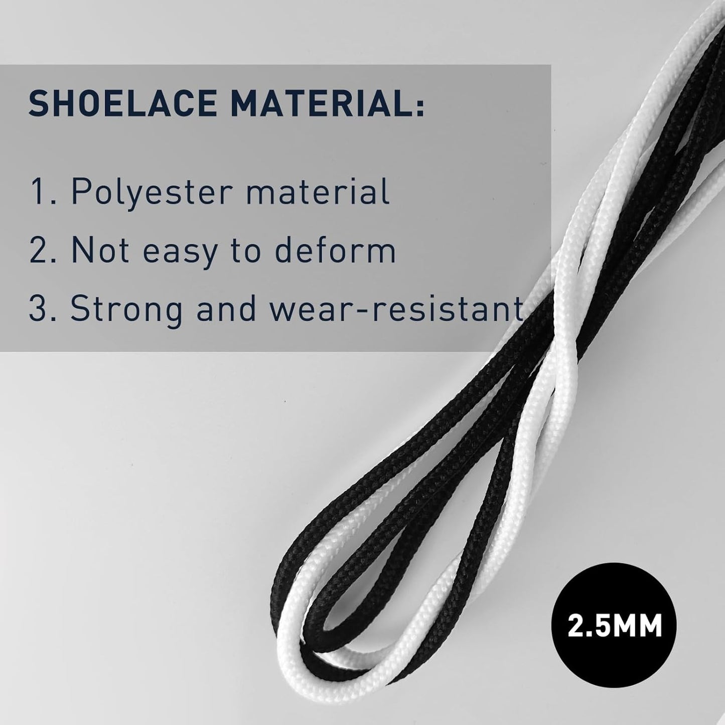 Polyester Golf Shoelaces for FootJoy Golf Sports Shoe, 3/32‘’(2.5mm) Thin Dress Oxford Shoe Lace Replacement Strings