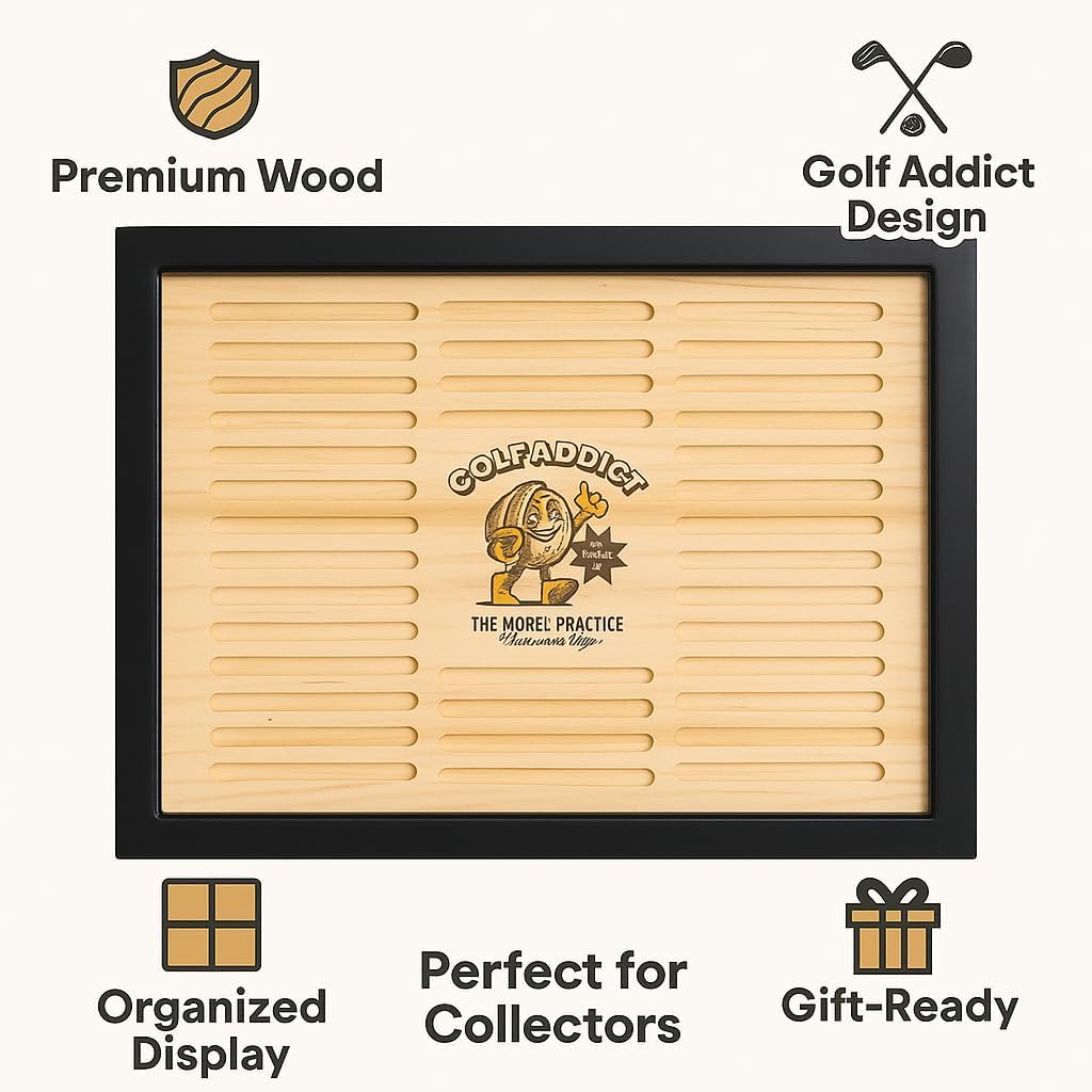 Golf Pencil Display Case,Golfer Souvenir Desktop Holder Storage Holds 36 Pencils, Home or Office Golf Decor,Gifts for Husband or Father