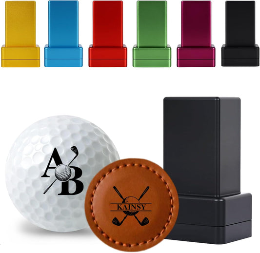 Custom Golf Ball Stamp with Quick-Dry Waterproof Ink, Personalized Self-Inking Golf Ball Marker with Name or Monogram, 6 Color Options, Golf Essential, Golf Accessories for Men Beginners
