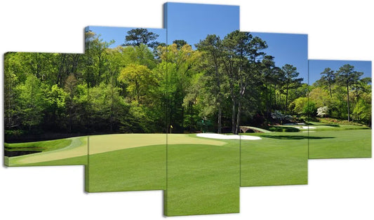 Augusta National Wall Art for Office - Augusta Golf Course Wall Art for Living Room Bedroom Bathroom - Augusta Golf Course Pictures Posters Canvas Prints Framed Ready to Hang(50''W x 24''W)
