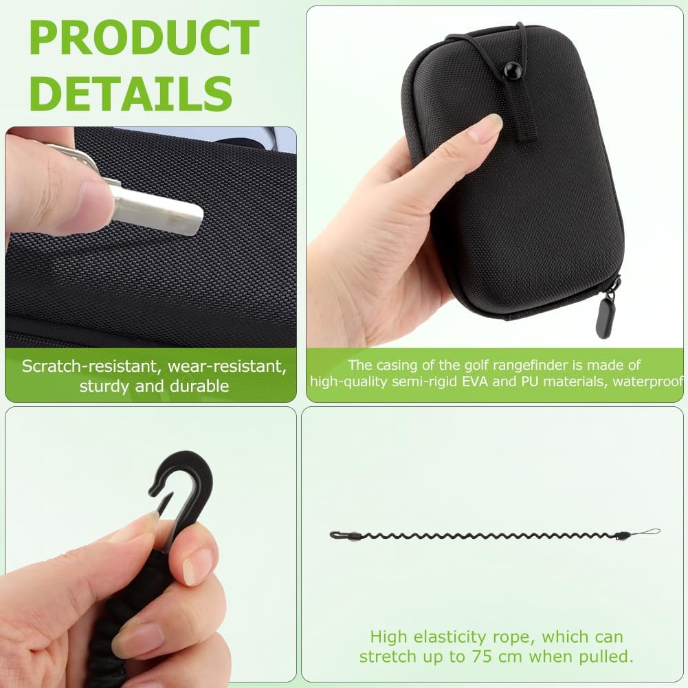 Golf Rangefinder Case, Rangefinder Hard Shell Case Compatible with Tectectec, Includes Elasticity Ropes, Universal Range Finder Carry Bag for Most Rangefinders