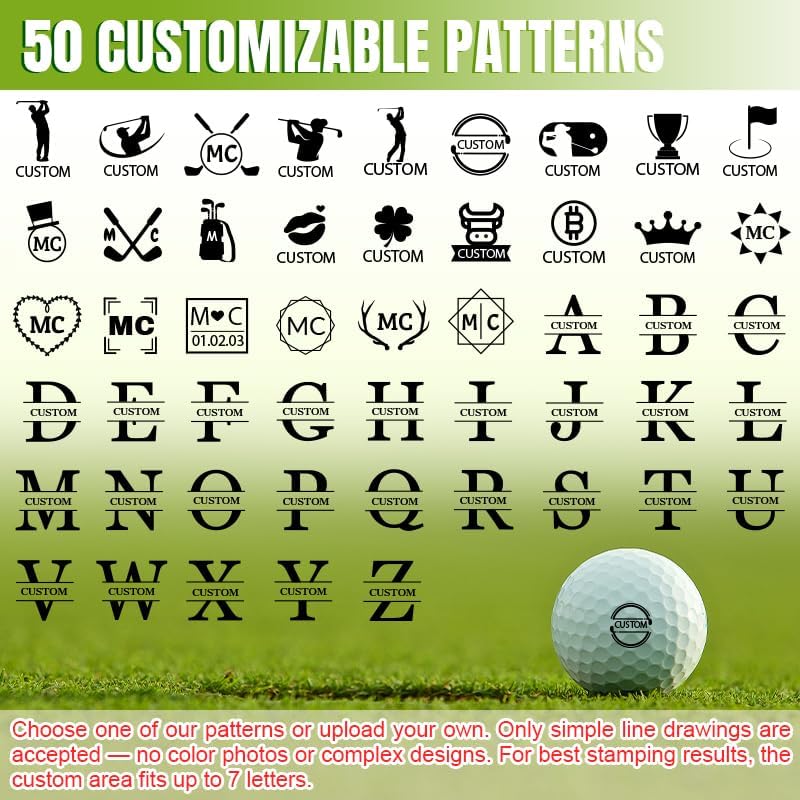 Custom Golf Ball Stamp Personalized Self-Ink Golf Ball Stampers Golf Accessories Monogram Ball Marker Gifts for Golfers Men Dad Boyfriend Husband