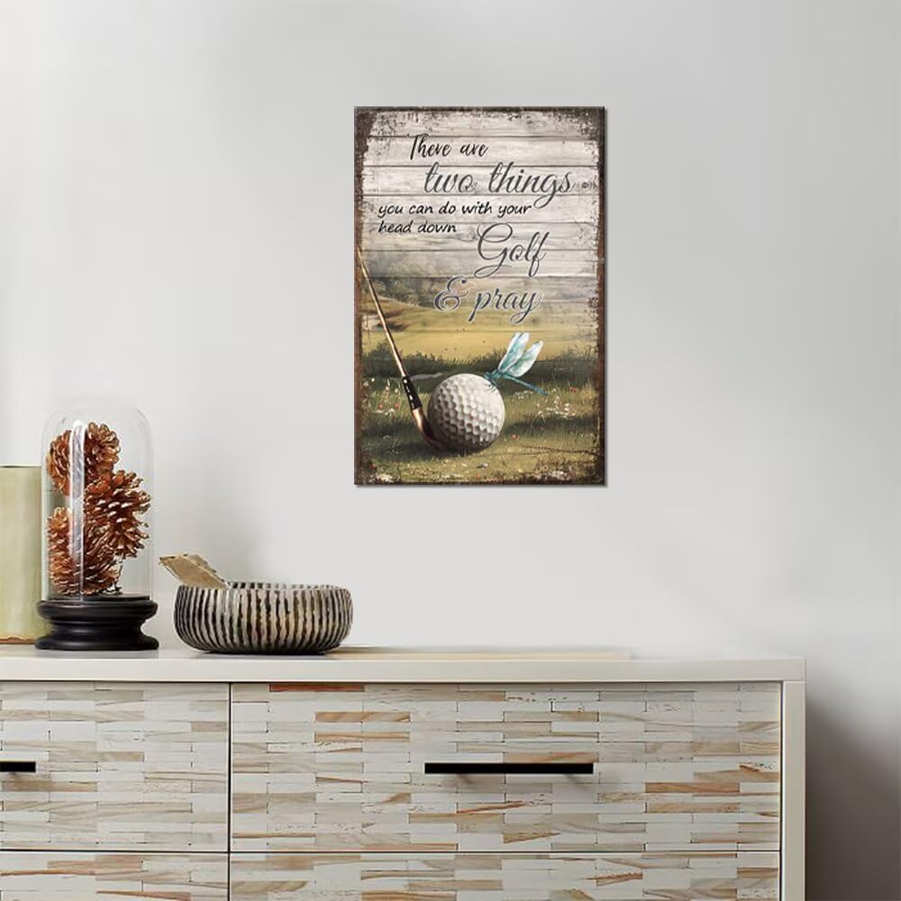 Golf Canvas Wall Art Christian Golf Print Painting Golf Sports Fan Picture Golf Poster Framed Modern Artwork for Living Room Office Club Home Decorations Ready to Hang (18 x 24 inch)