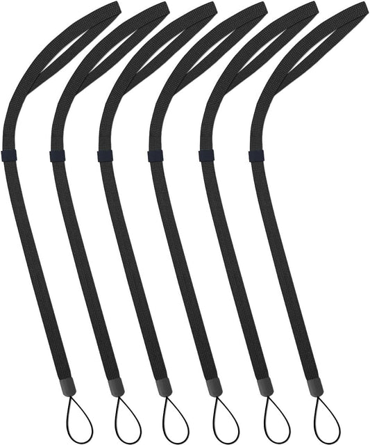 AMUU Flat Braided Lanyard Adjustable 6 Pack,for Walkie-Talkie,Cruise,Keys,Pen,Phone,id Badges Holder,Office (6 Pack Neck Lanyard Black)