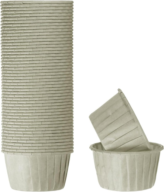 HARFINGTON 50Pcs Cupcake Baking Cups 3.5oz Standard Size Paper Cupcake Liners Greaseproof Wrappers Disposable for Wedding Birthdays Christmas Dessert, Grey