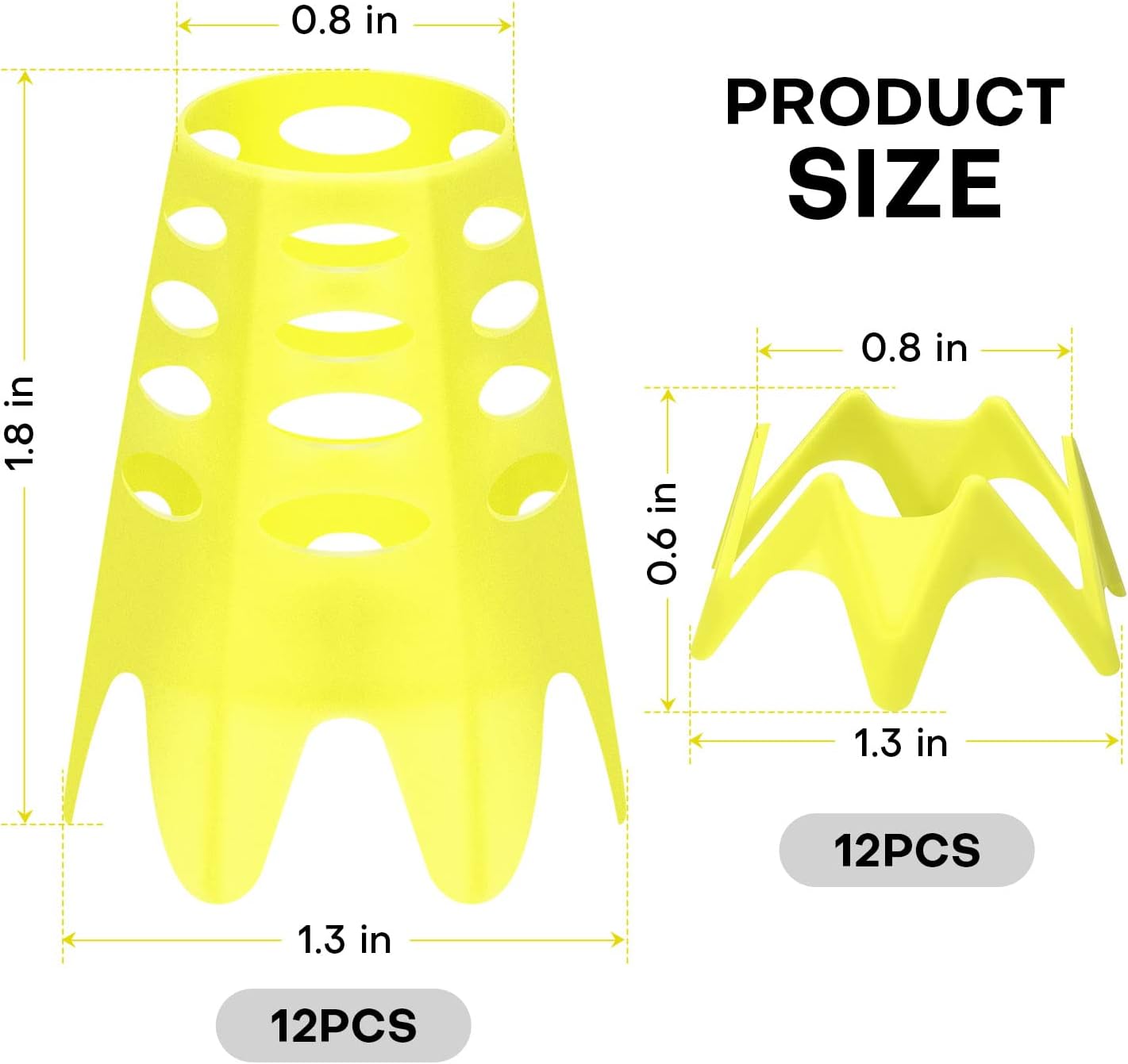 Golf Simulator tees, 24Pcs Plastic Golf Mat Tees for Home, Outdoor or Indoor Golf Tees for Training, Practice Golf tees for Winter Turf and Driving Range, Pack of 12 Tall & 12 Small