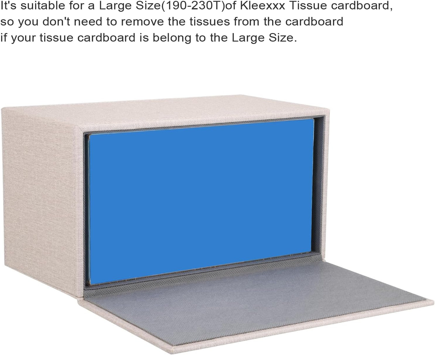 Sumnacon Tissue Box Cover Rectangular Tissue Box Holder Linen Tissue Box with Magnetic Bottom Decorative Beige Tissue Box for Bathroom Toilet Living Room Table Desk Office Car, Large