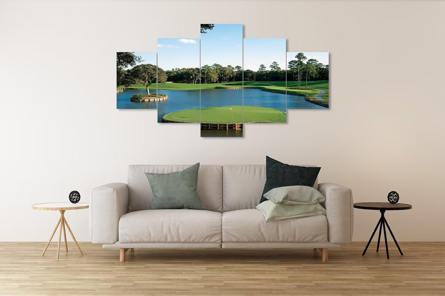 USA Florida Golf Course Wall Art for Living Room Bedroom Bathroom Home Decorations USA TPC Sawgrass Golf Course Pictures Posters Canvas Prints Modern Artwork Framed Ready to Hang(60''W x 32''H)