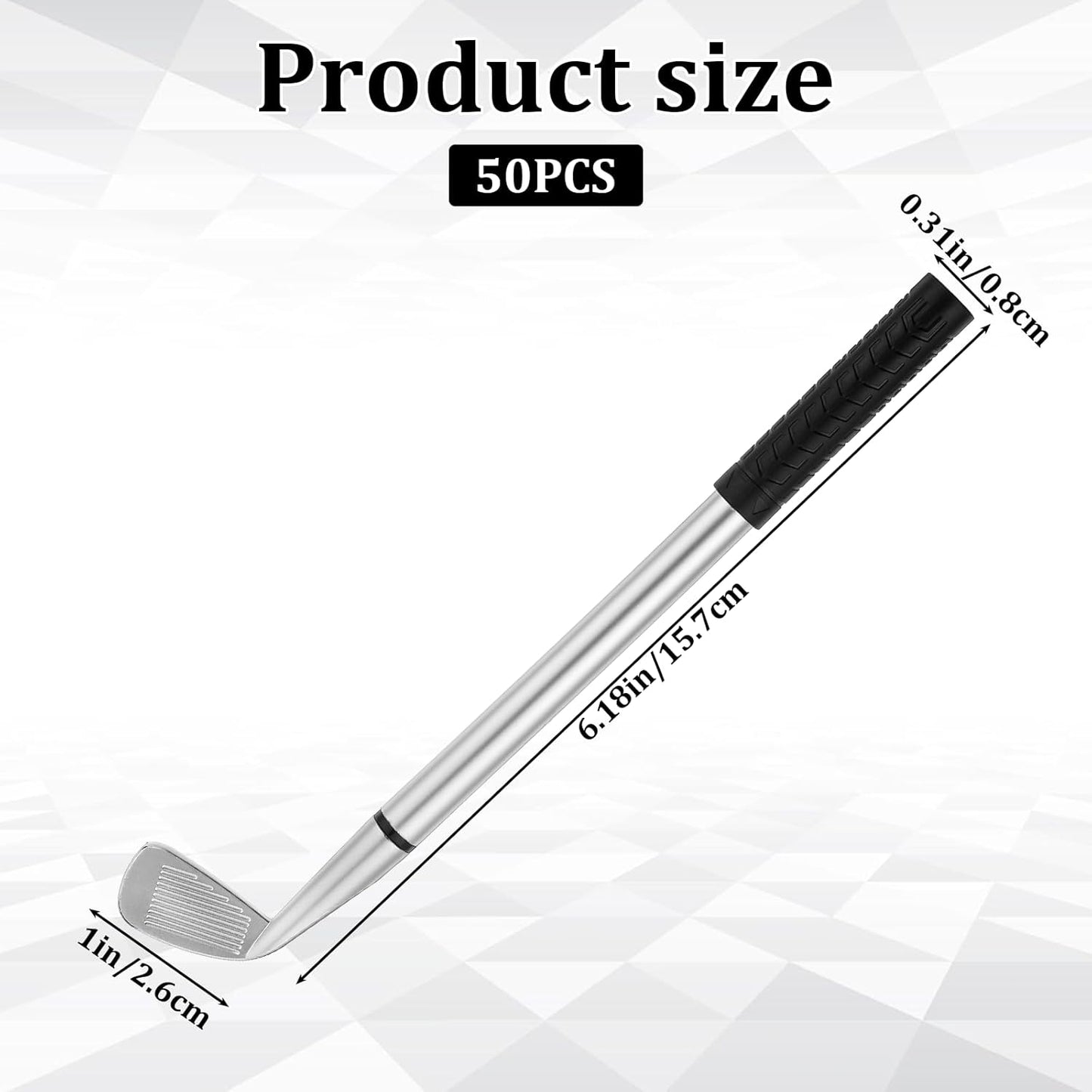 50PCS Golf Ballpoint Pen, Black Gel Ink Medium Point Pens (1.0mm) Mini Golfing Club Props Decorative Ergonomic Funny Sports for Office Coworkers Boss Dad Souvenirs