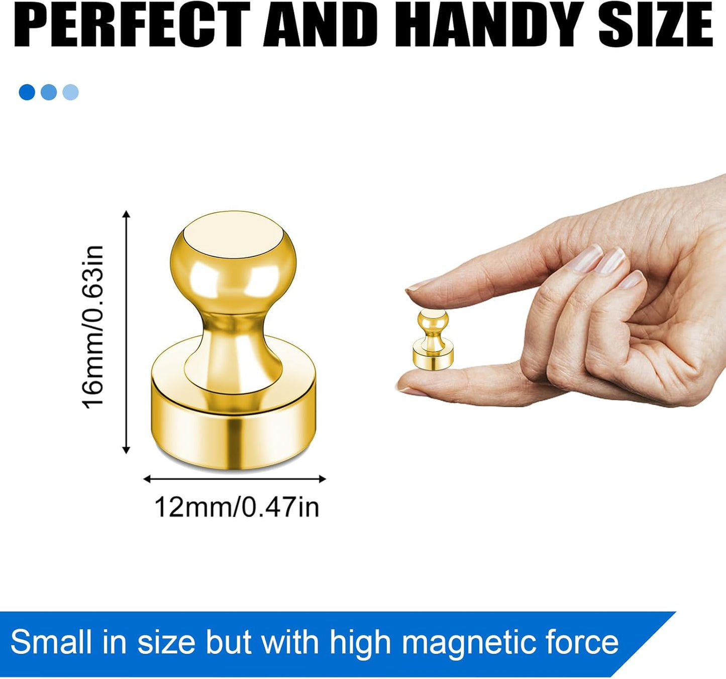 LOVIMAG Fridge Magnets 16Pcs Refrigerator Whiteboard Small Strong Magnet Classroom Kitchen Accessories Decorative Locker Set Decor Must Haves Office Calendar Refrigerador Magnetic Cute Crafts Gold