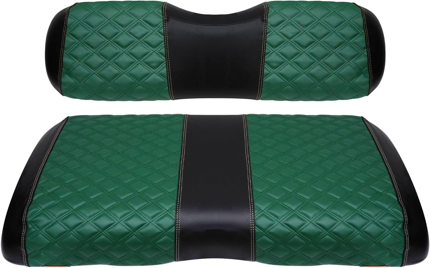 Golf Cart Seat Covers for EZGO RXV 2008 Up Front OEM Universal Seat Cushion, Marine Grade Vinyl Leather EZGO RXV Seat Covers/Easy to Install-Green (2PCS)