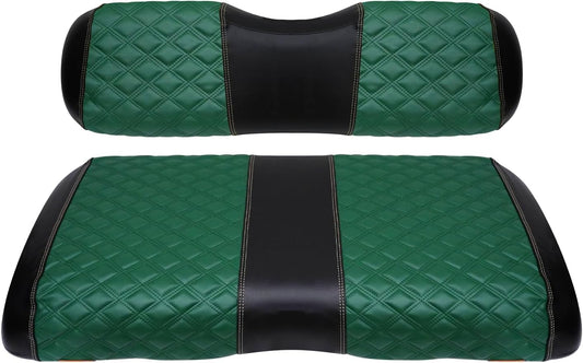 Golf Cart Seat Covers for EZGO RXV 2008 Up Front OEM Universal Seat Cushion, Marine Grade Vinyl Leather EZGO RXV Seat Covers/Easy to Install-Green (2PCS)