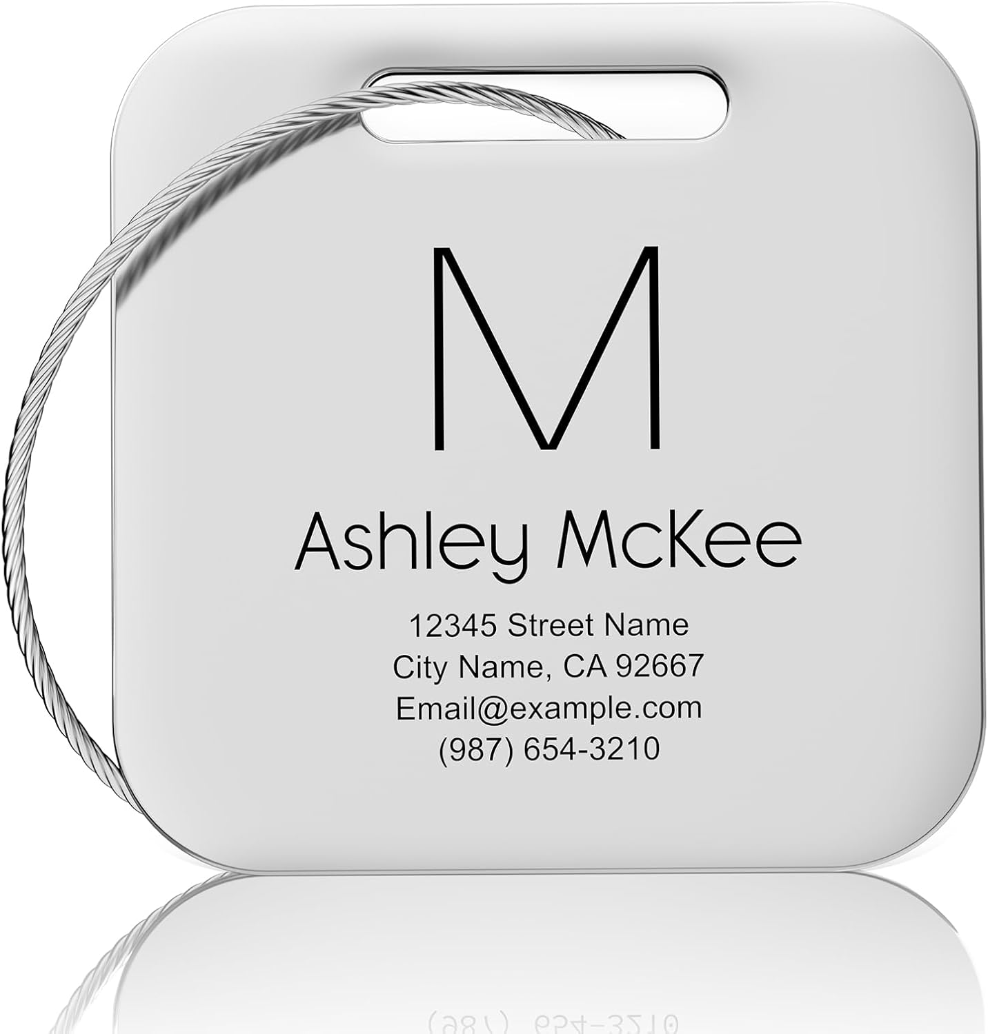 Luggage Tags for Suitcase - Personalized Engraved Stainless Steel Metal Tag for Cruise Travel - Custom Name Tags Suitable for Bags and Backpacks