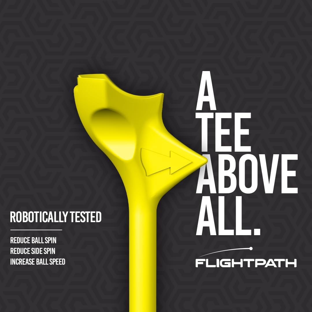 FLIGHTPATH Diamond Golf Tees – Patented Design to Reduce Spin for Long, Straight Drives – Low-Friction 3.25” Long Tees, Robotically Tested for Ball Spin – USGA Approved Performance