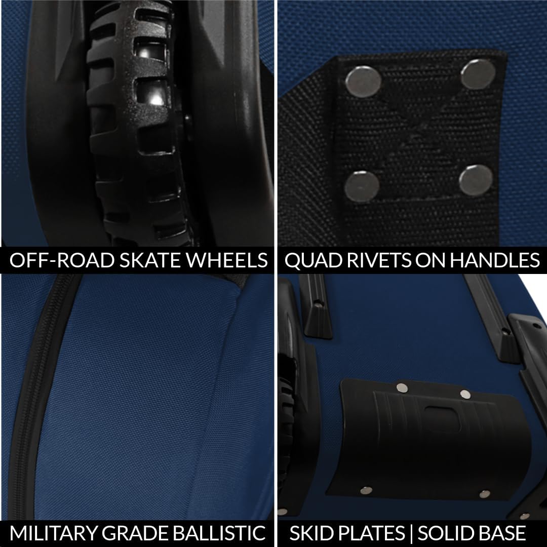 CaddyDaddy First Class Military Grade Ballistic Nylon Travel Cover with EVA Dense Foam Top Padding 2 Year Full Replacement Coverage Self Standing Base XL Wheels Case for Transporting Clubs on Airlines