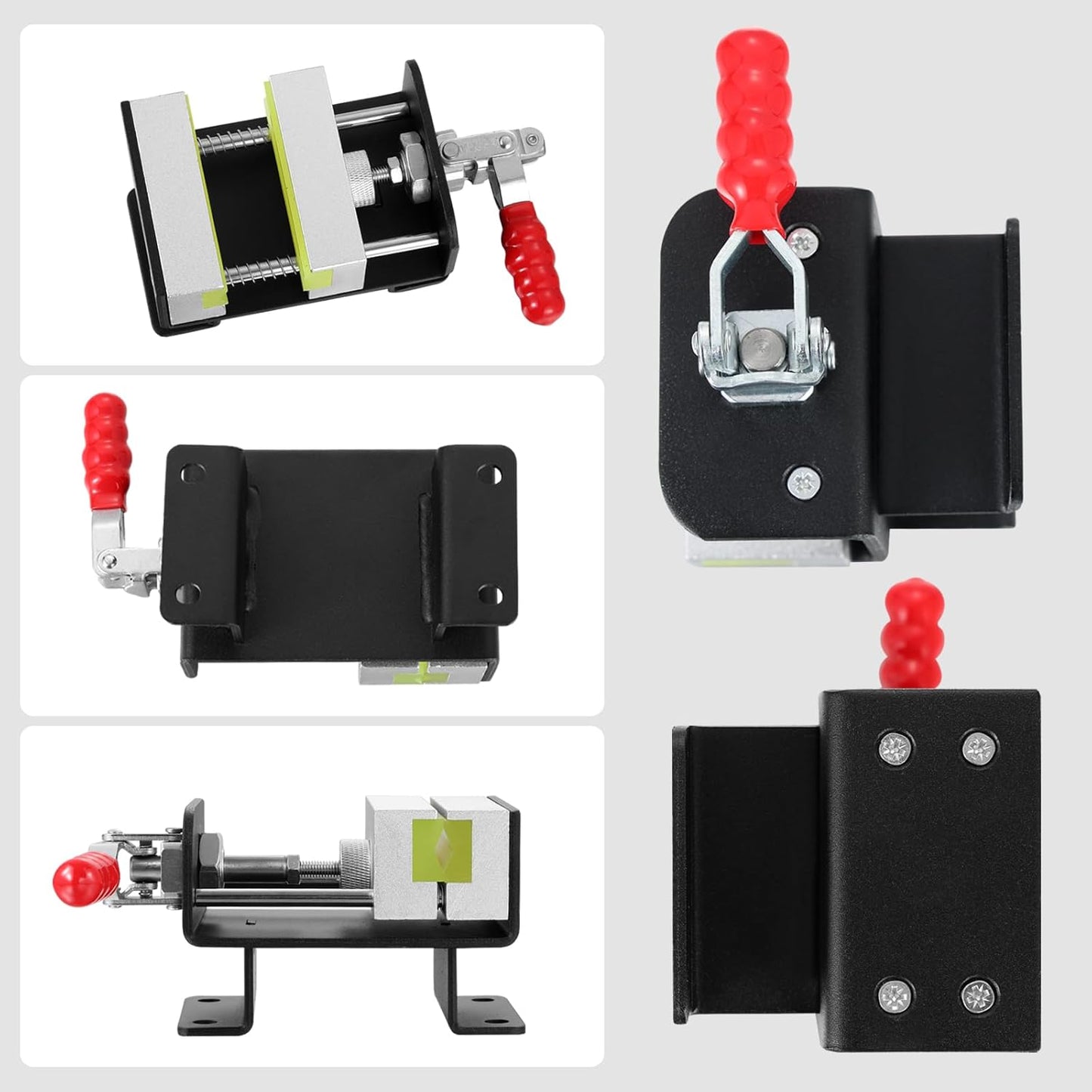 Golf Club Regripping Pro Kit - Heavy-Duty Aluminum Vise Clamp with Hook Knife, Quick Release Shaft Vice, Non-Slip Rubber Handle Golf Grip Replacement Tools Hand-Operated Locking Clamp Tools