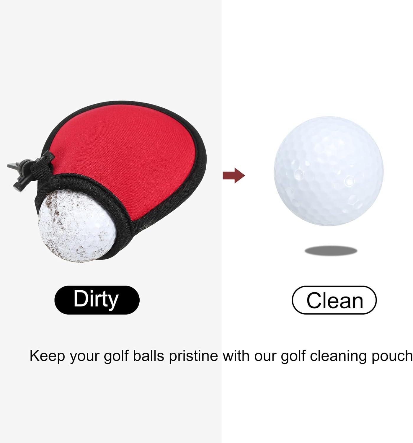 PATIKIL Golf Ball Washer Pouch, Portable Golf Balls Cleaner Pocket Bag with Hanging Clip for Women Golf Exercise