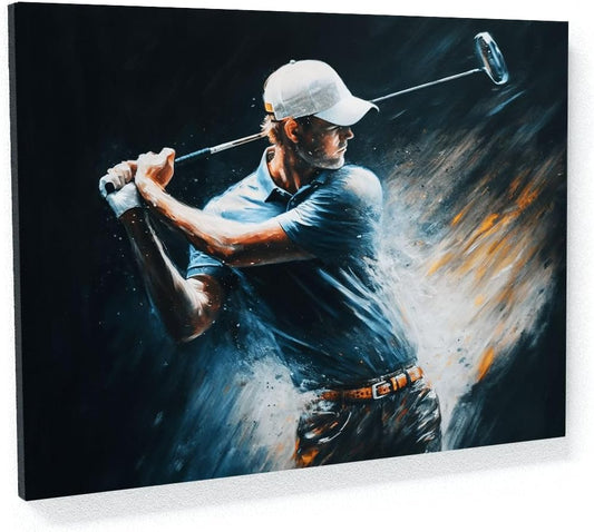 Sense Canvas Golf Golfer Motion Blur 8 Canvas Art - Home Decor Wall Art Print Poster Painting Medium 24x18 / 1.5"