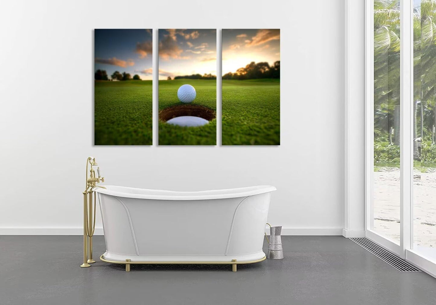 Golf Course Canvas Wall Art for Living Room Bedroom Home Decorations Golf Wall Decor for Office Golf Course Pictures Posters Framed Artwork Canvas Prints Ready to Hang(14''W x 28''H x3)