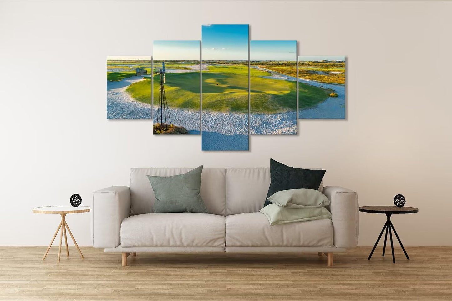 Streamsong Black Course 9th Hole Wall Art for Living Room Bedroom Bathroom Home Decorations Golf Course Pictures Posters Framed Artwork Canvas Prints Ready to Hang(60''W x 40''H)