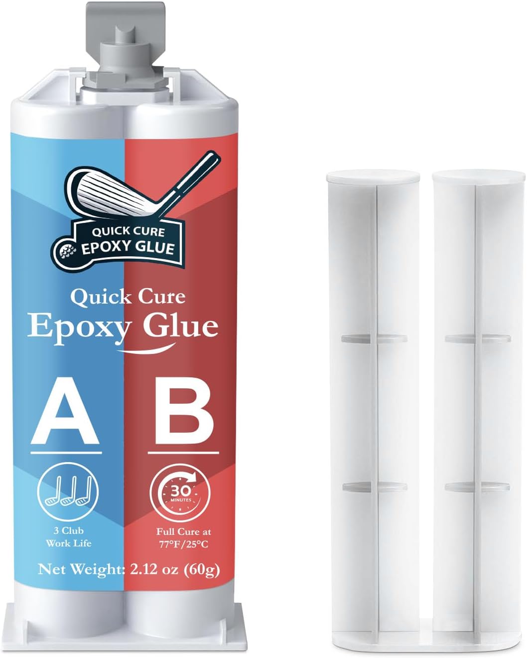 Golf Club Epoxy - Waterproof & Extra Strength - 5 Minute Golf Shaft Repair - Quick Cure Golf Epoxy for All Golf Shafts, Golf Heads, Drivers, Putters, and Irons，Ideal for Clubhouse & Home