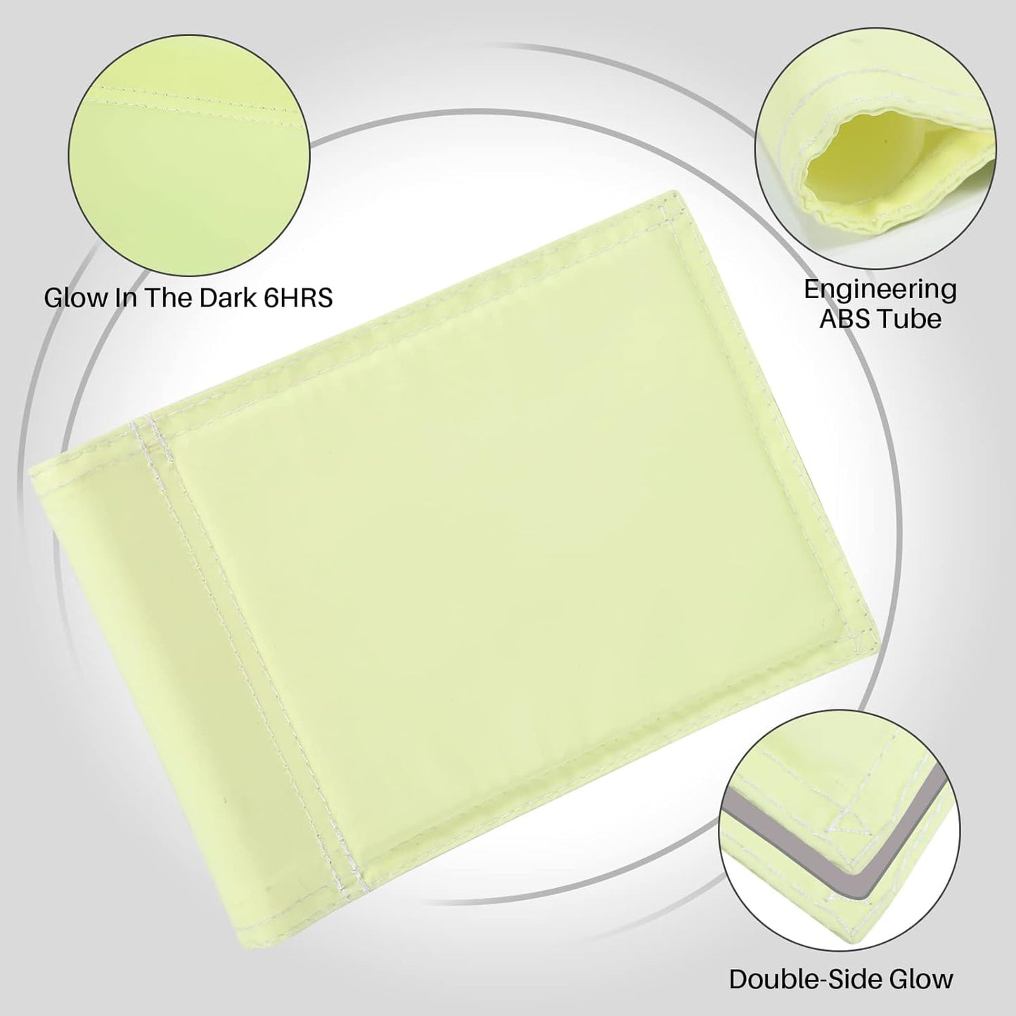 KINGTOP Fluorescent Glow Golf Flag Double Sided, Glow-in-the-dark Putting Green Flags for Yard, Novelty Backyard Light Storage Target Flag with Tube Insert, Mini Pin Flag Measure 8" by 6", 3-Pack