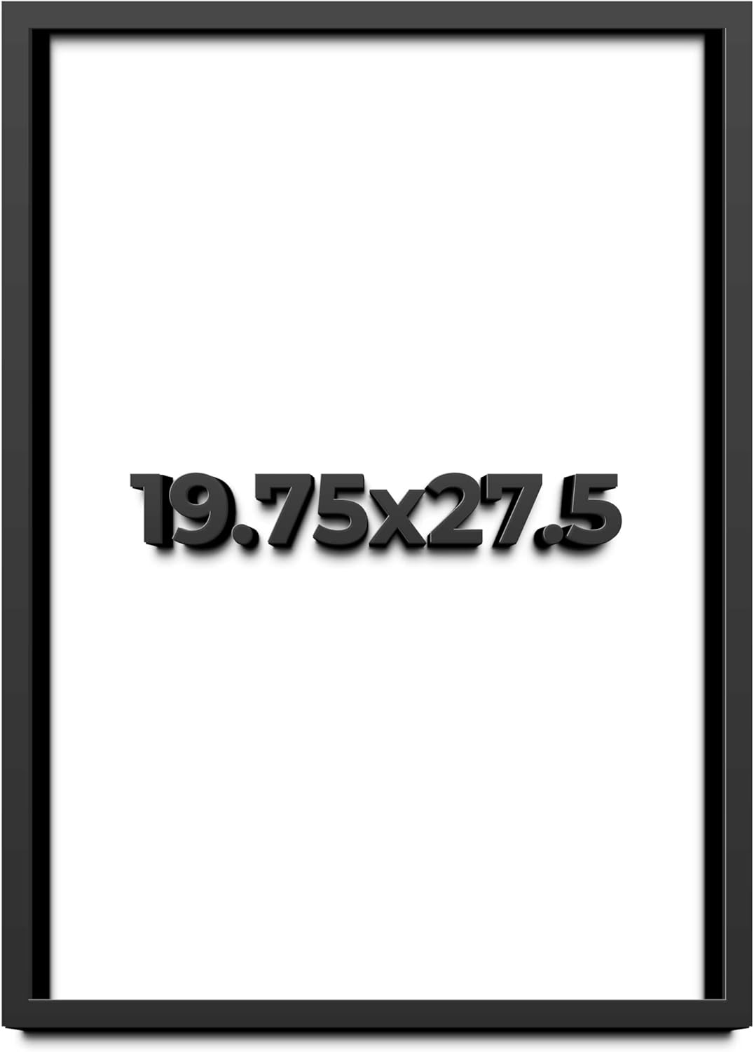 19.75x27.5 Shadow Box Black Solid Wood Display Frame with White Acid-Free Backing UV Acrylic & Hanging Hardware - with 3/4" Usable Depth