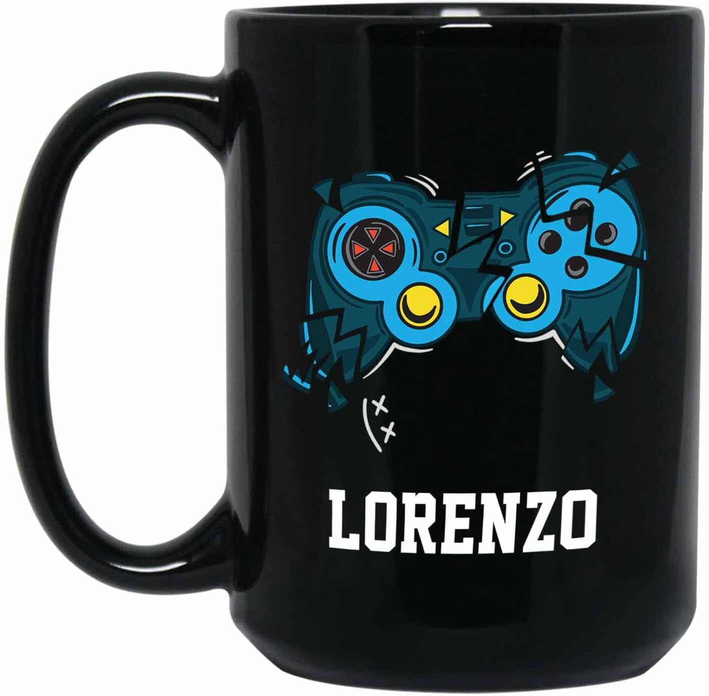 Personalized Choose Name Coffee Mug, Custom Pro-gamer Black Ceramic 11 Oz & 15 Oz, Video Console Gamer Gaming Travel Mug