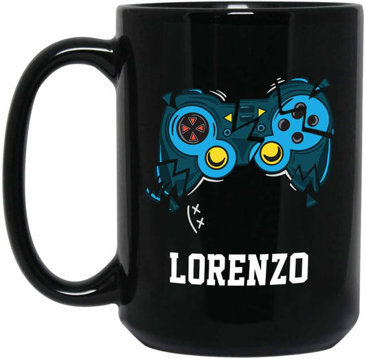 Personalized Choose Name Coffee Mug, Custom Pro-gamer Black Ceramic 11 Oz & 15 Oz, Video Console Gamer Gaming Travel Mug