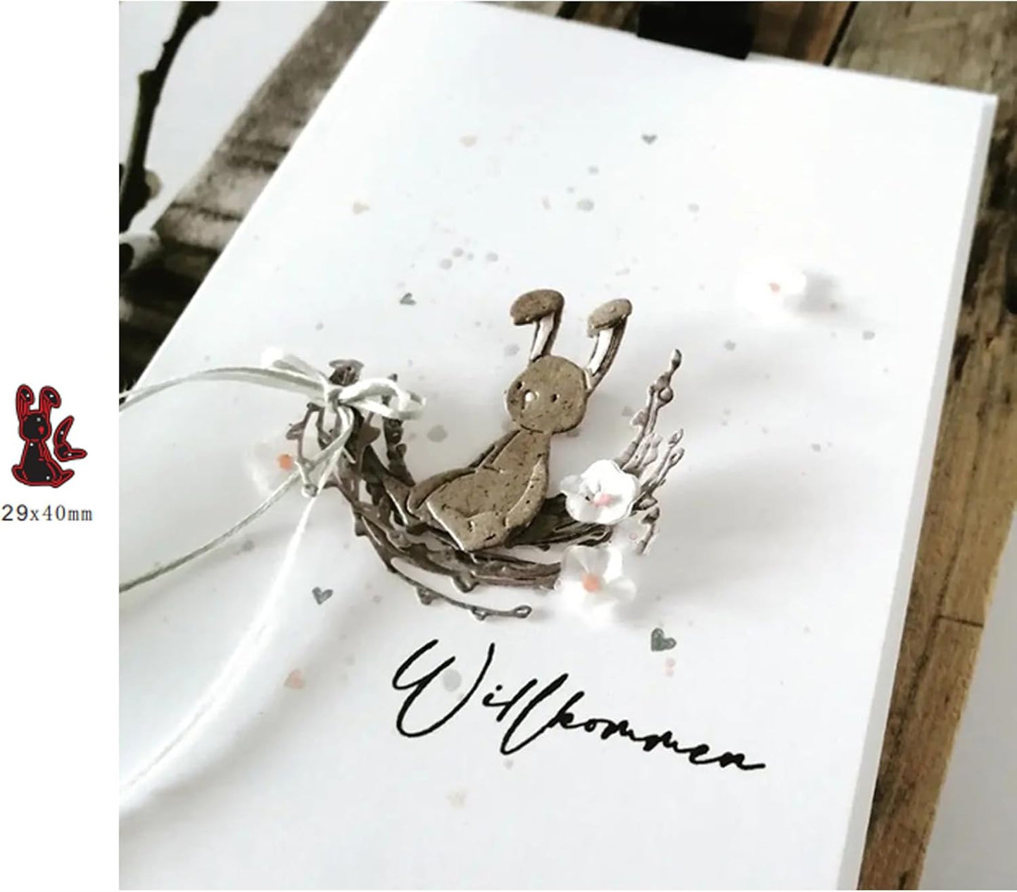 Lapoo Metal Cutting Die for Scrapbooking, 3D Backgrounds Frame New Cutting Dies DIY Album Card Making Decor Paper Metal Die Cuts Party Wedding Decorations (The Easter Bunny 1.6 x 1.1 in)